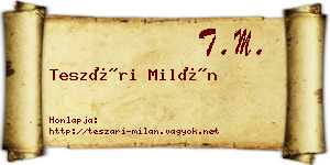 Teszári Milán névjegykártya